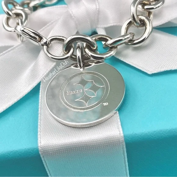 Pittsburgh Steelers x Tiffany & Co. Authentic Custom 7” NFL Football Bracelet 🏈 - Picture 8 of 12
